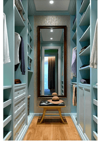Параллельная гардеробная комната с большим зеркалом Туапсе